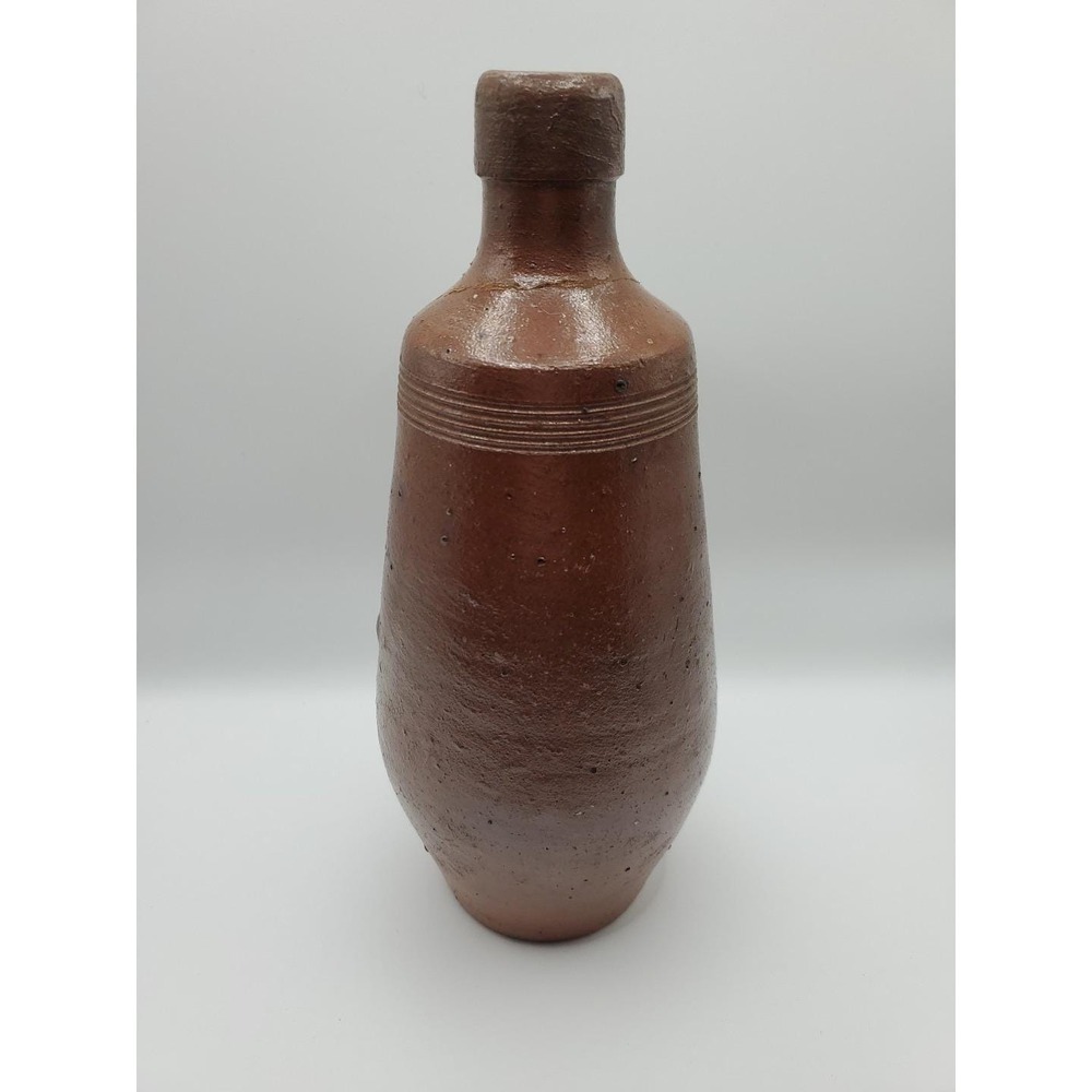 Vintage Ceramic Vase Red Brown Bottle Art Pottery‎